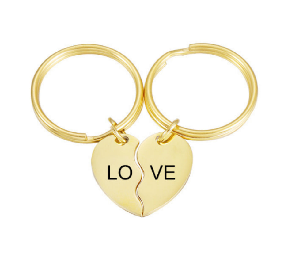 Love Stainless Steel Lettering Keychain Pendant Friend Couple
