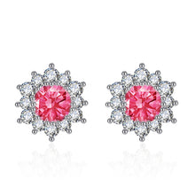 Load image into Gallery viewer, Elegant Full-diamond Snowflake Stud Earrings Pendant Necklace And Ring Jewelry Set